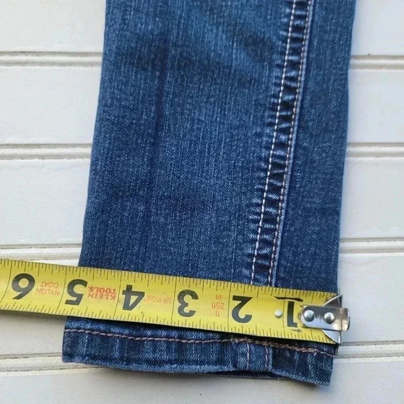 Jade Jeans Womens Size 3/4 Dark Wash Mid Rise Skinny Leg Jeans Embroidered 28x29 - Picture 8 of 8